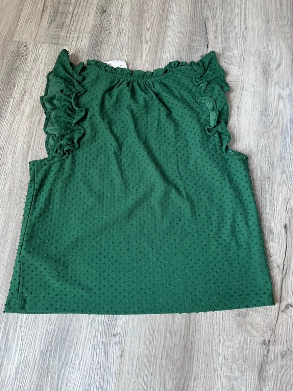 J. Crew NWT Green Ruffle-sleeve Clip-dot Top NEW womens medium
